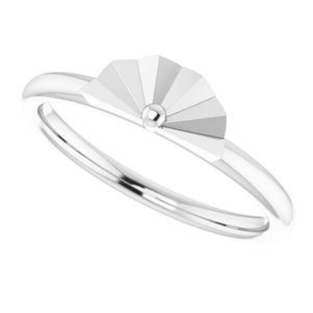 14k White Starburst Stackable Ring - image 5